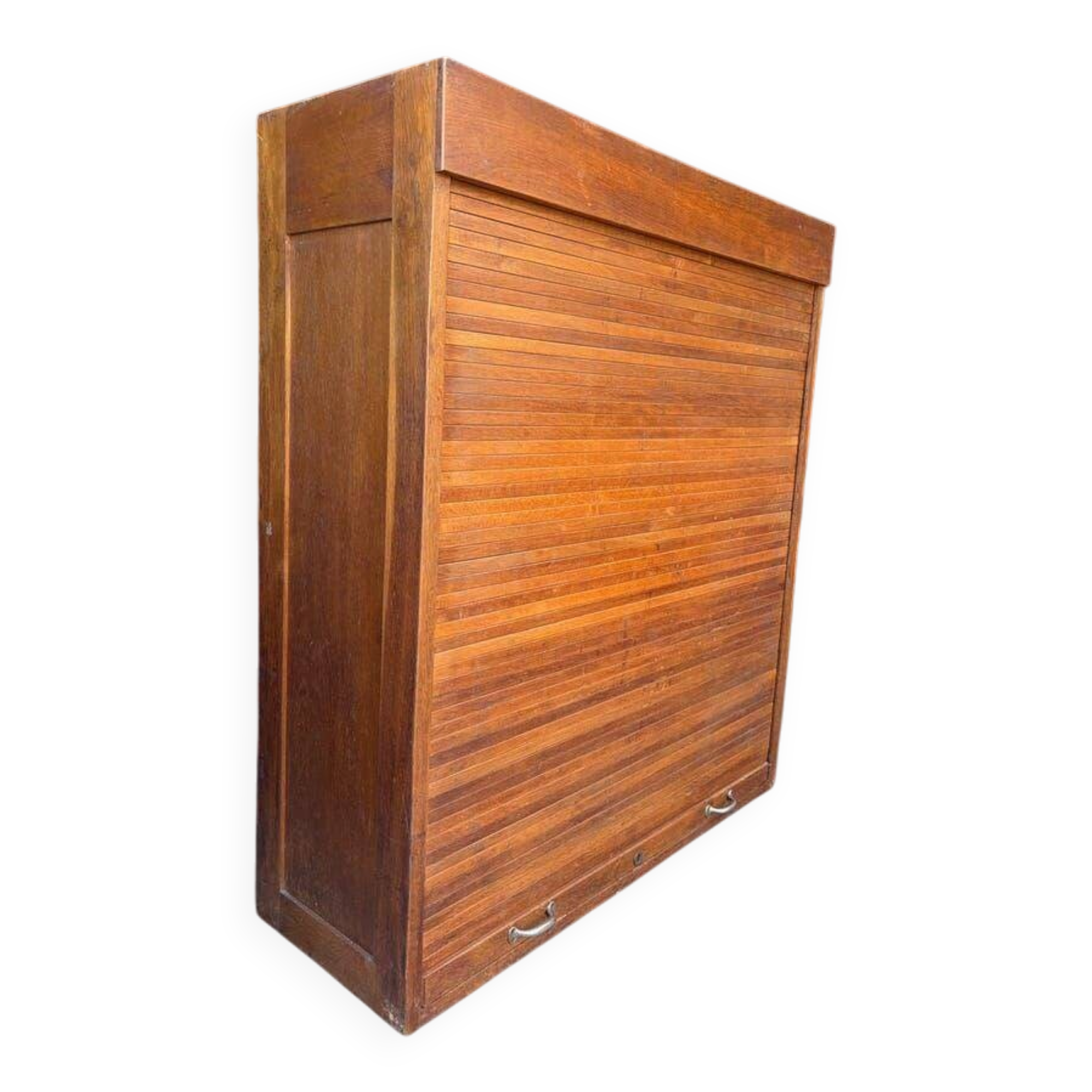Vintage wooden cabinet / roller shutter cupboard / shelf