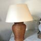 Pied de lampe en rotin vintage