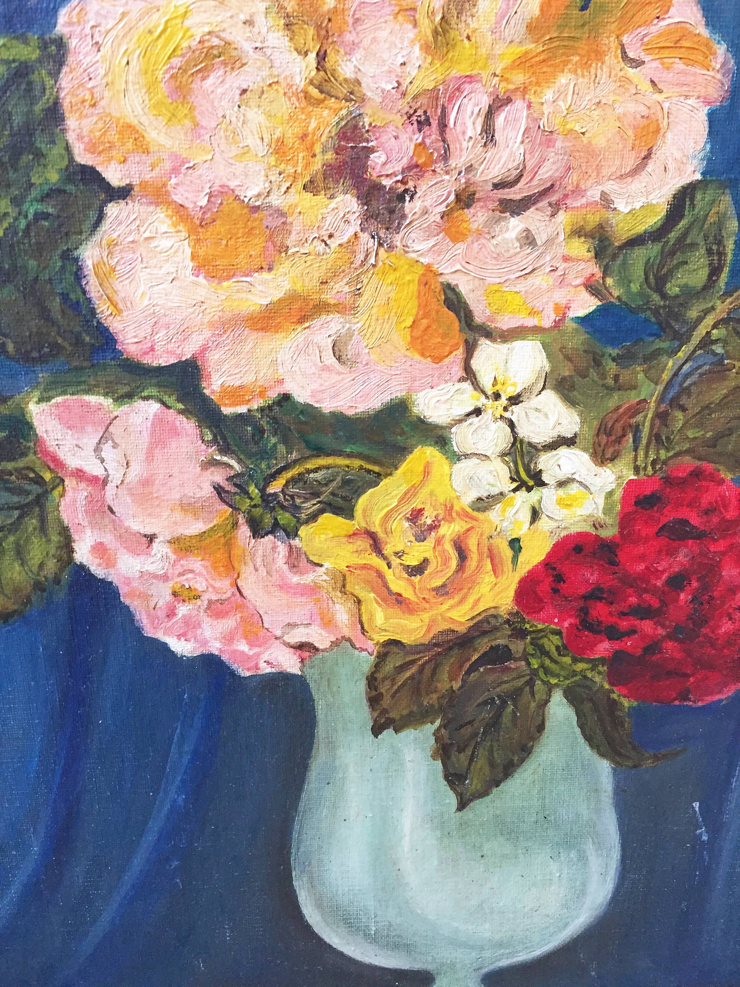 Canvas oil flowers