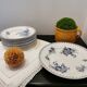 Sarreguemines ceramic soup plate, Flore model in blue sold individually