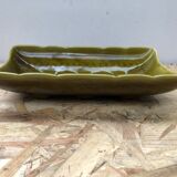 Flat lot + 4 old asparagus plates gien ceramic green vintage