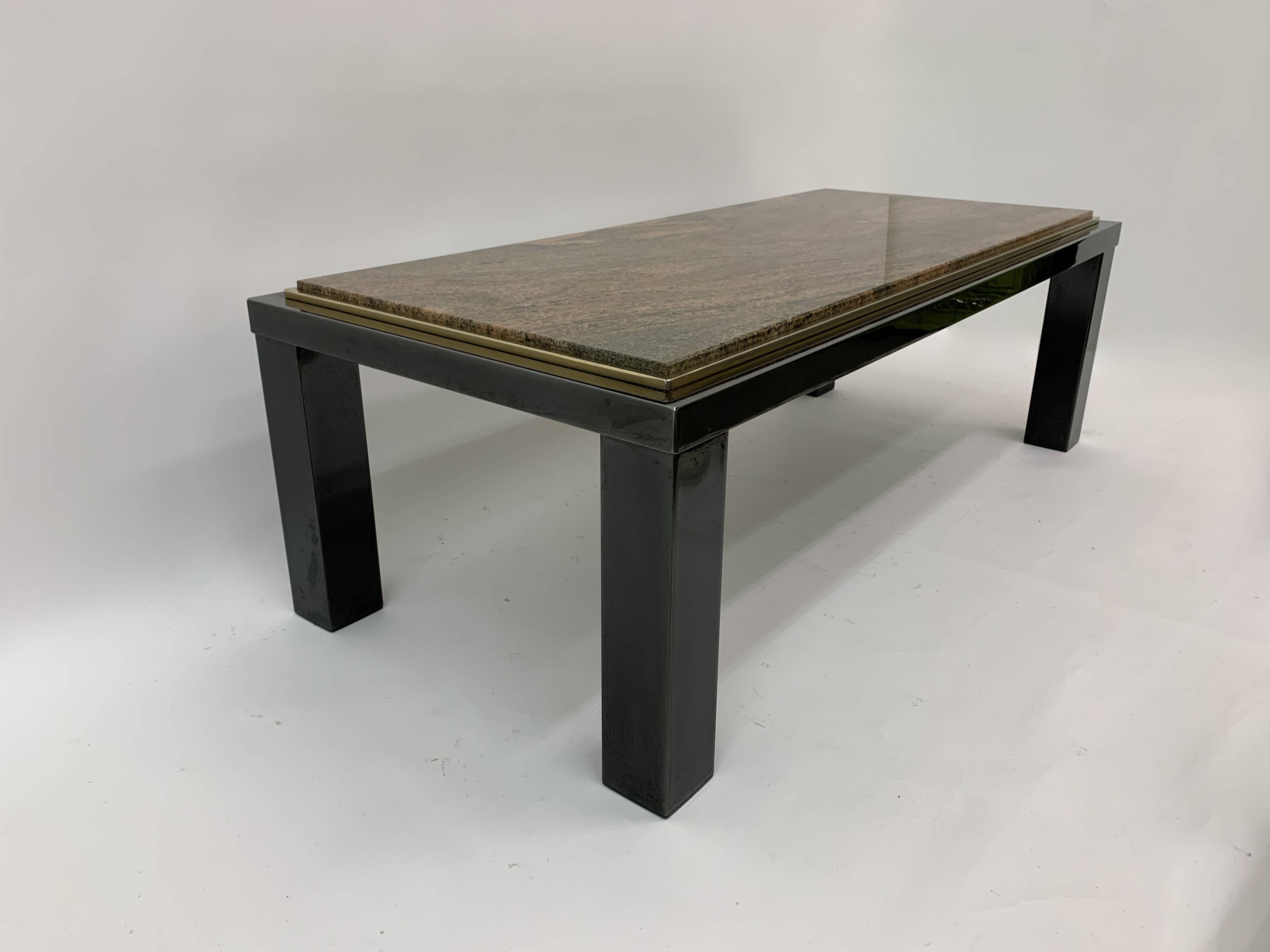 Mid-century Hollywood Regency granite Coffee Table By Fedam Design Belgium