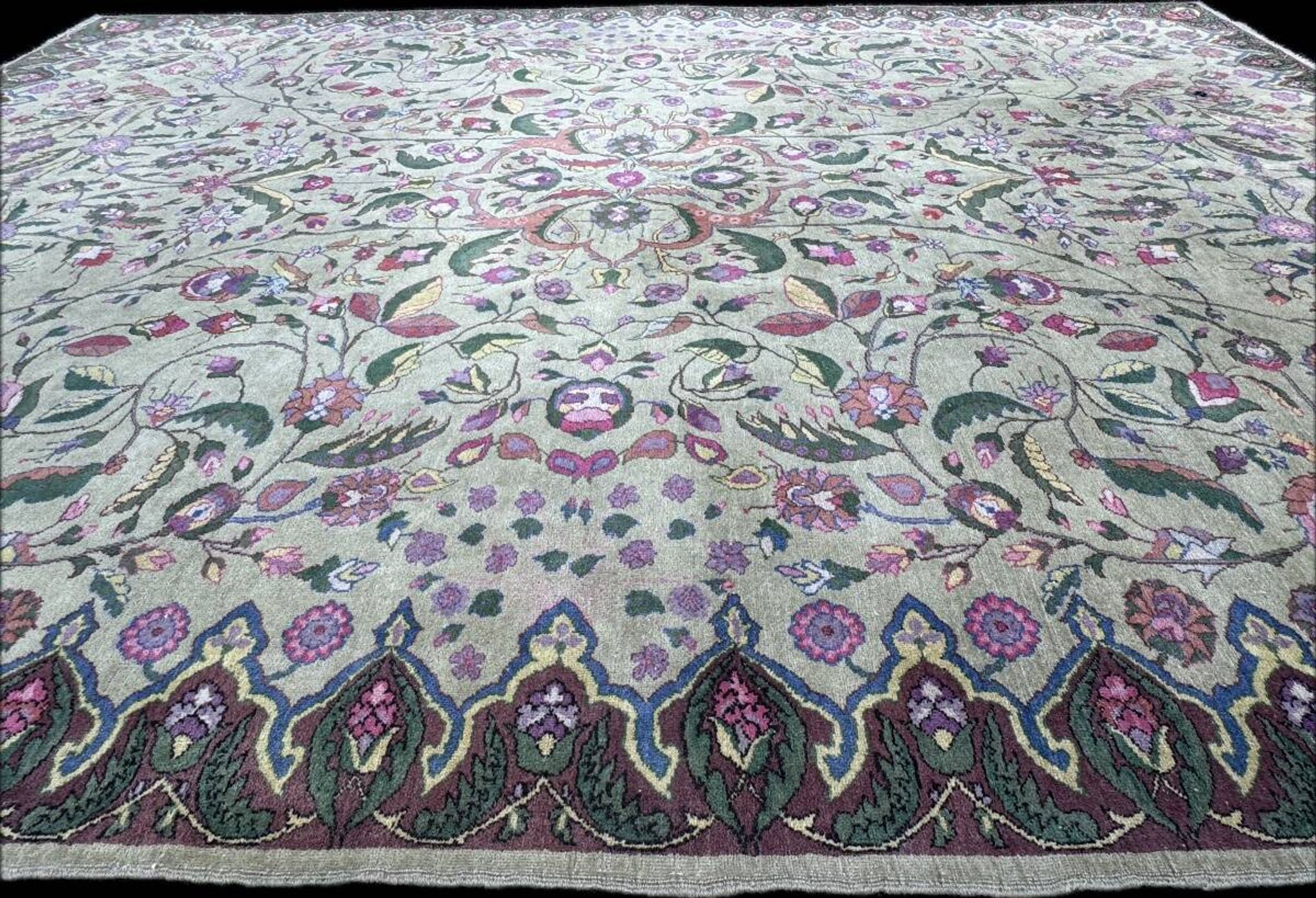 Tapis persan Kirman pistache 298x208 cm