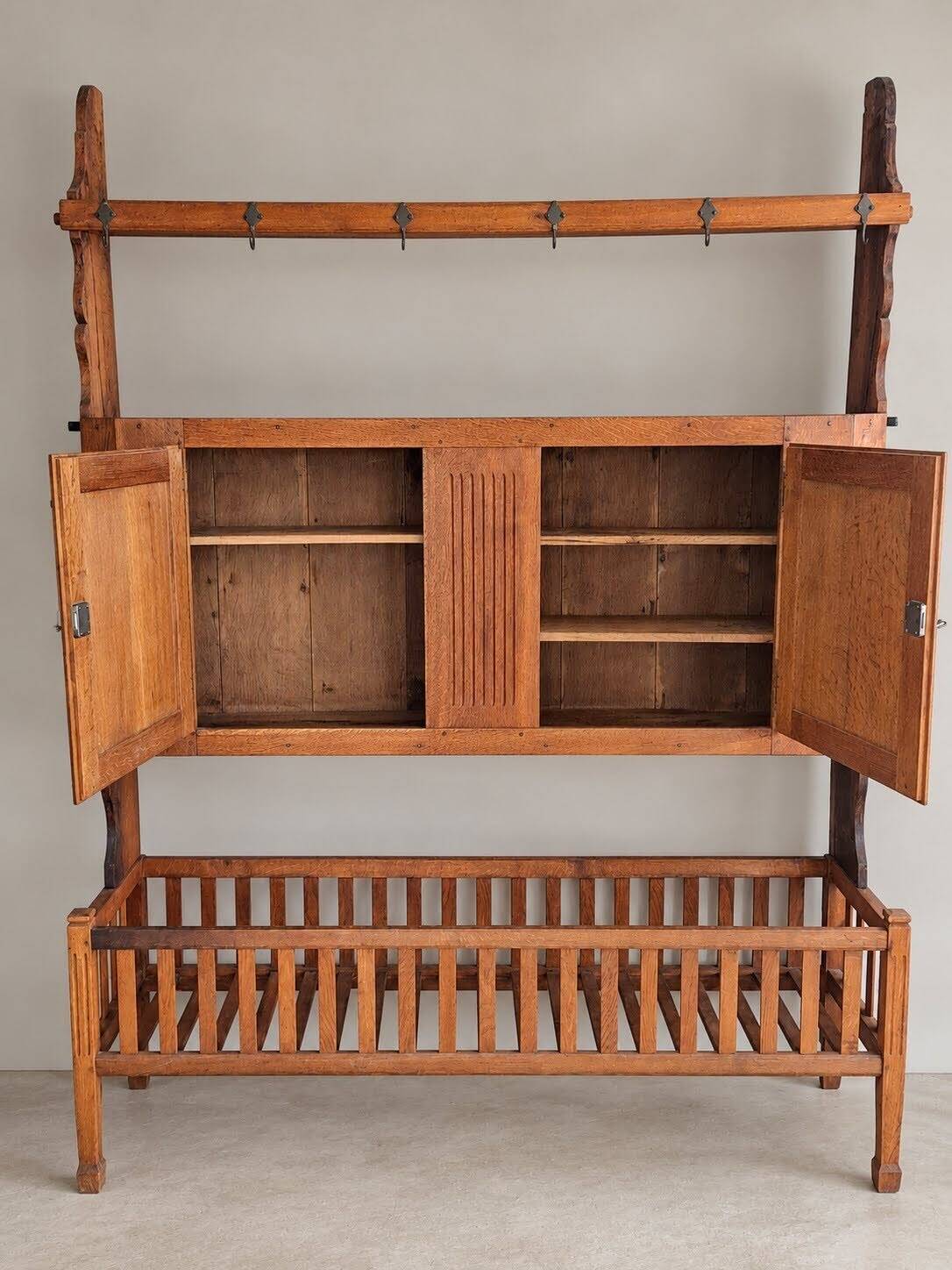 Two-body sideboard in solid oak – unique piece by a cabinetmaker – 1960s