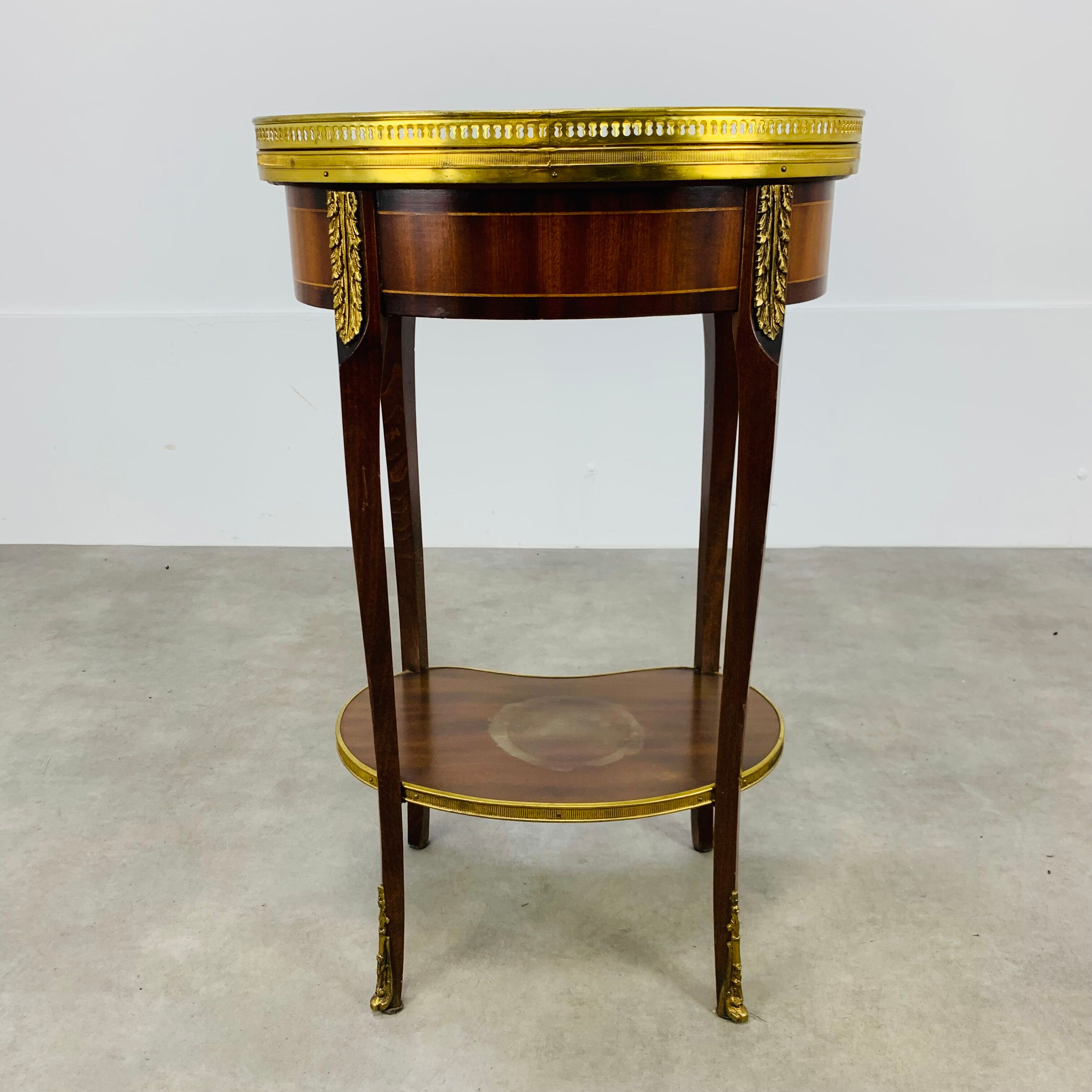 Side table pedestal table marble kidney louis XV style