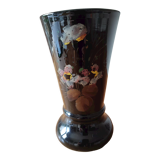 Black opaline vase