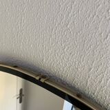 Vintage 1960s mirror, asymmetrical, gold-black rearview mirror - 71 x 36 cm