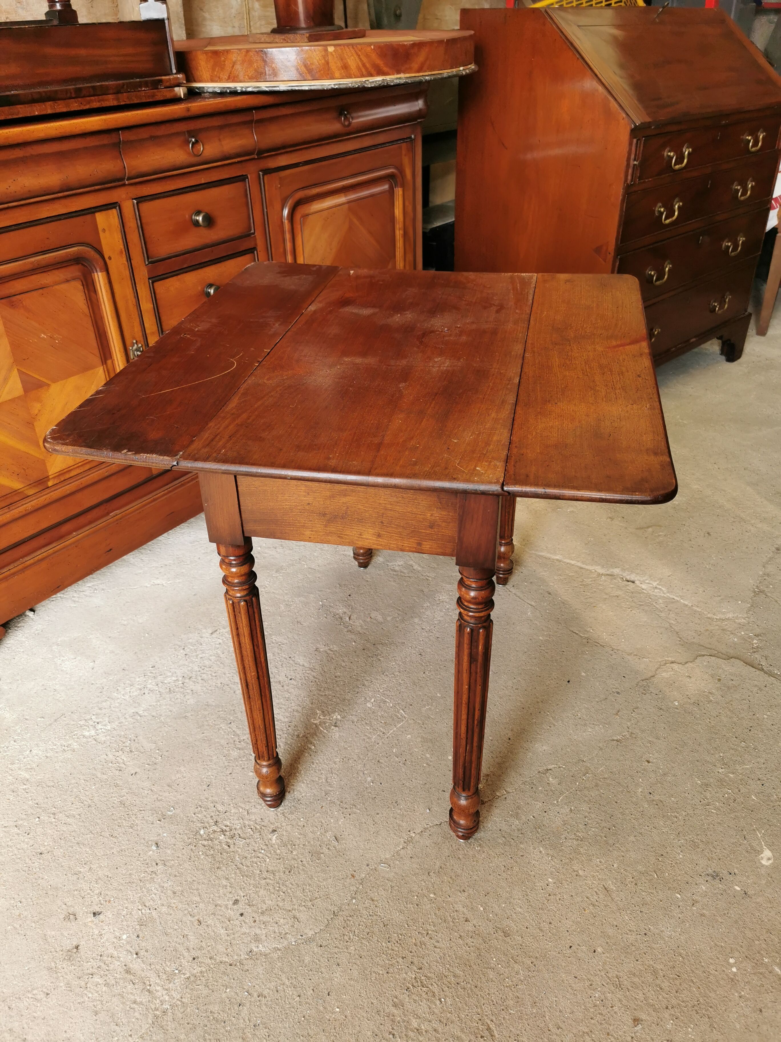 Abating side table, 19th century, solid mahogany