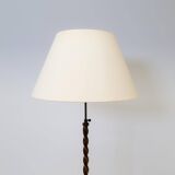 Organic whirlwind floor lamp in stained birch, Art Deco, Sweden, 1940s.