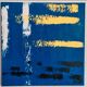 Abstract blue yellow table 40x40 cm acrylic painting signed