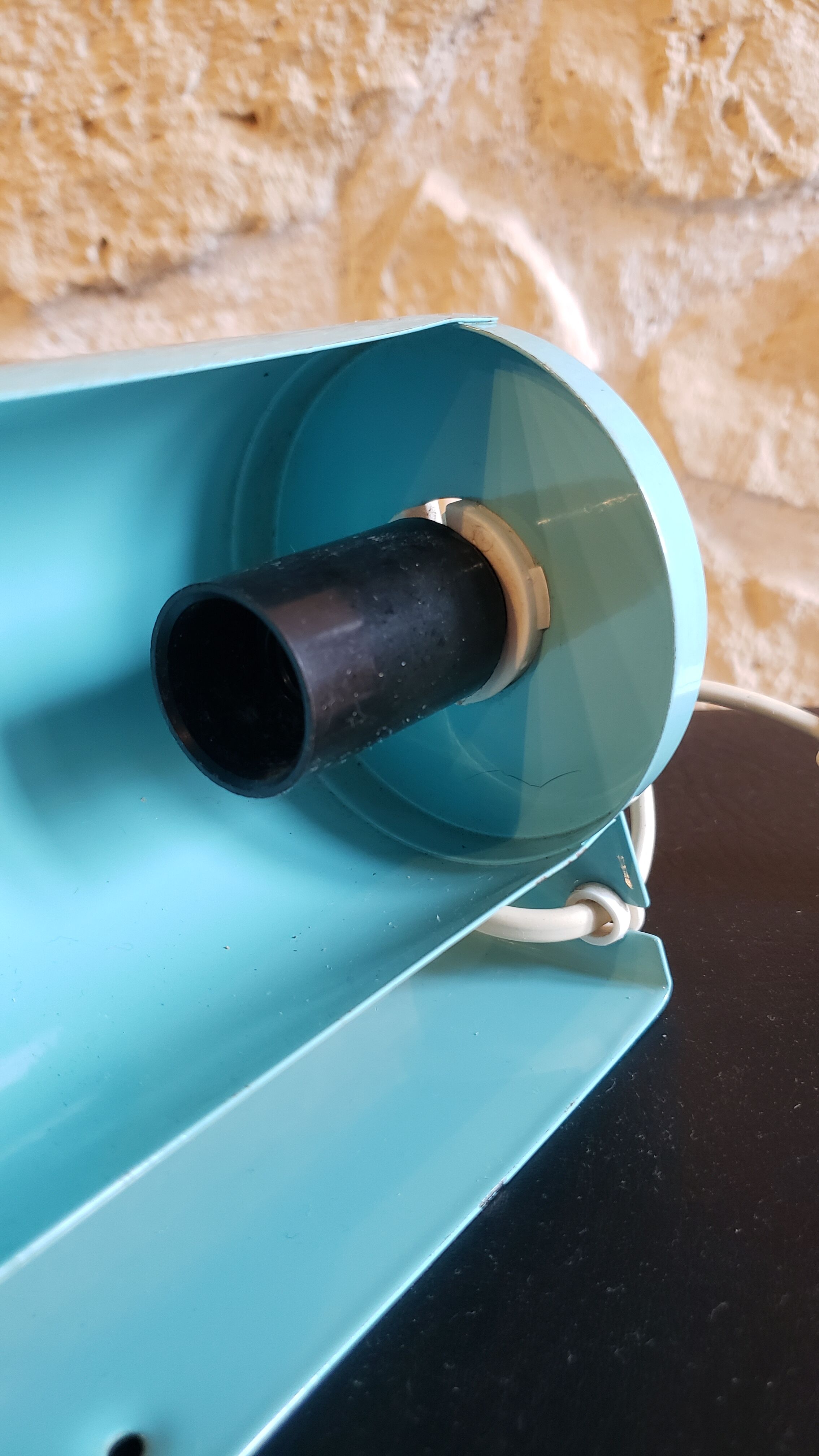 Vintage blue tilting wall lamp