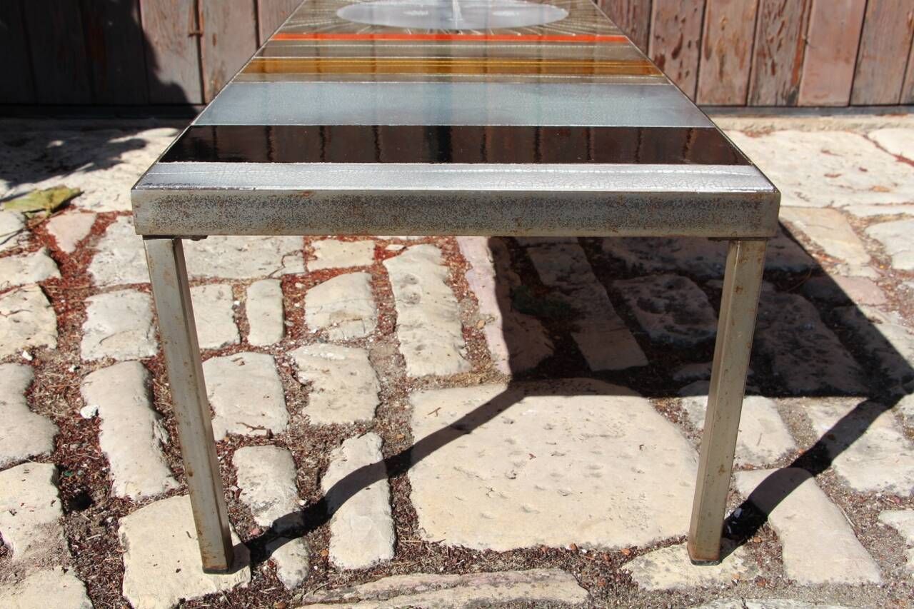 Ceramic Coffee Table Model "Soleil" by Roger Capron