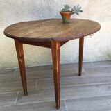 Round table at 2 vintage wood rabats