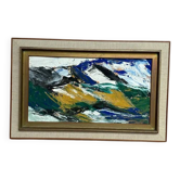 Original Swedish Oil on Cardboard – "Mountains" by Svendolf Carlsson – Signed – Vintage and Framed – 70 × 45 cm (27.6" × 17.7")