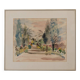 Watercolor on paper by Bernadette Sers Allée de Cyprès 20th century