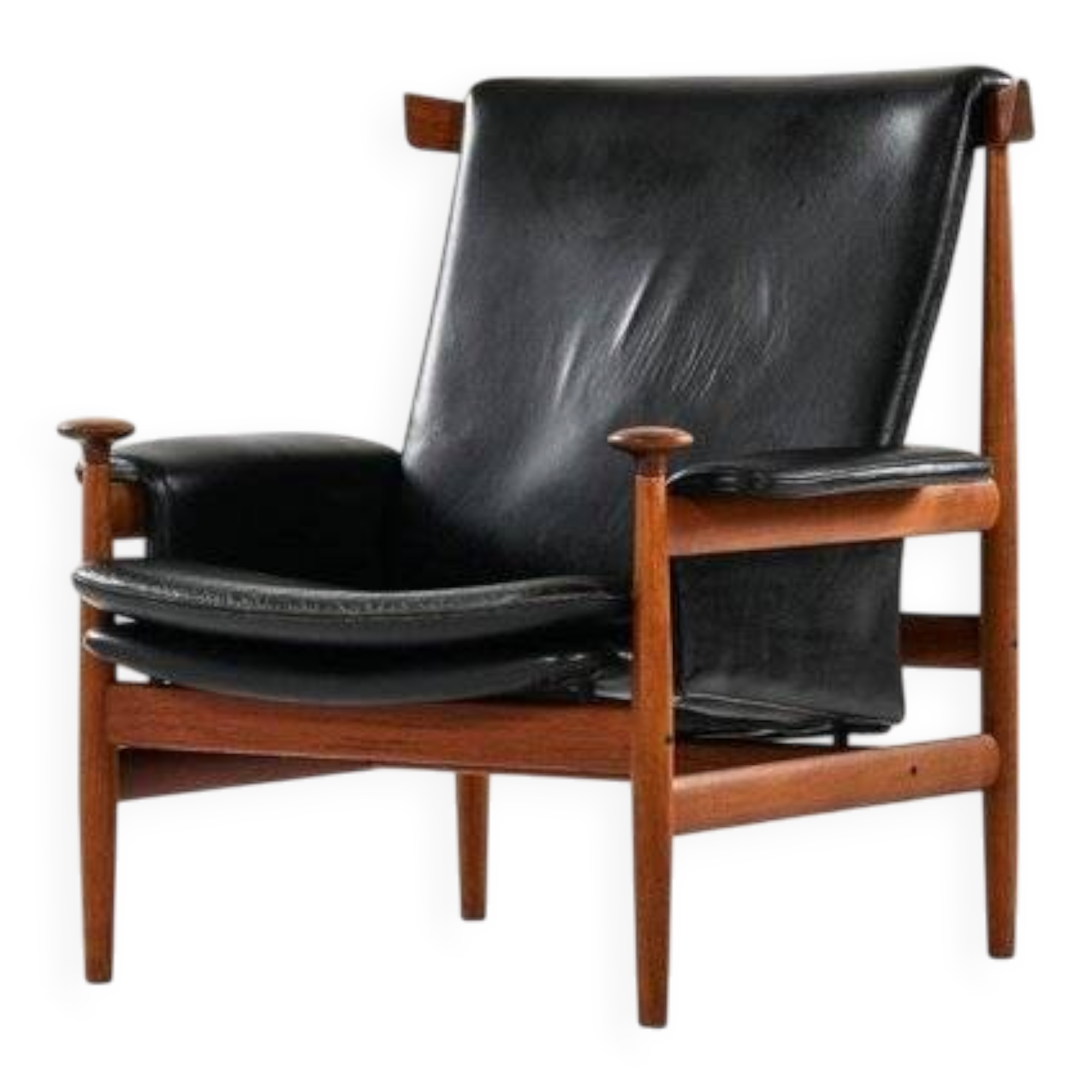 Bwana armchair in teak and leather by France and Son by Finn Juhl
