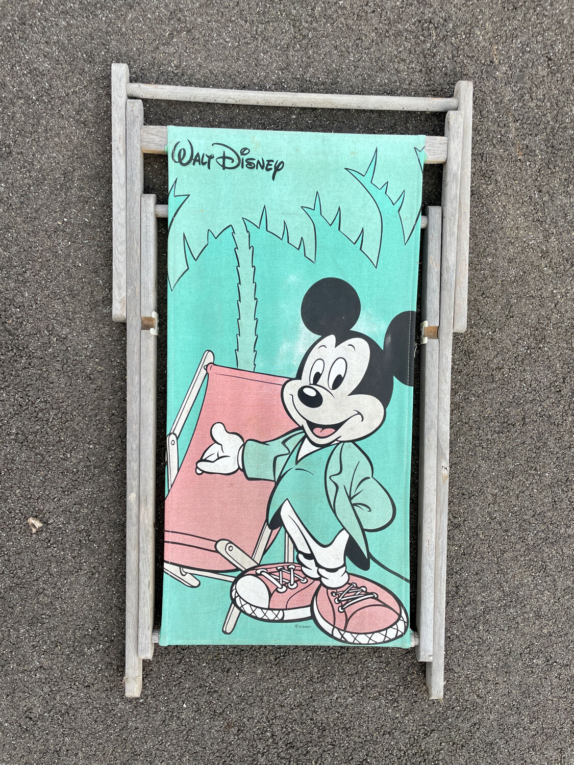 Vintage chilean child deckchair 1980 Mickey Walt disney