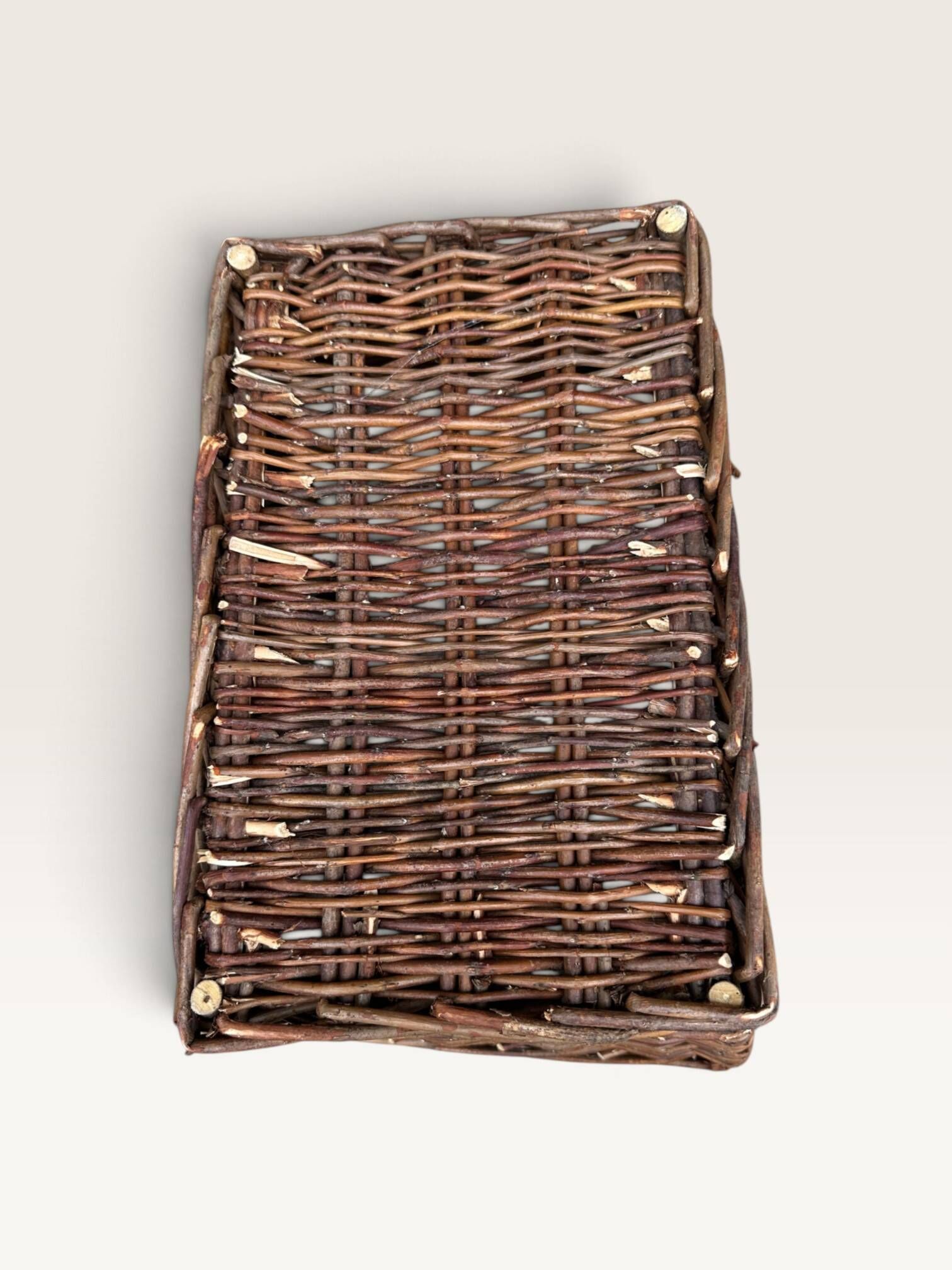 Rectangular wicker basket