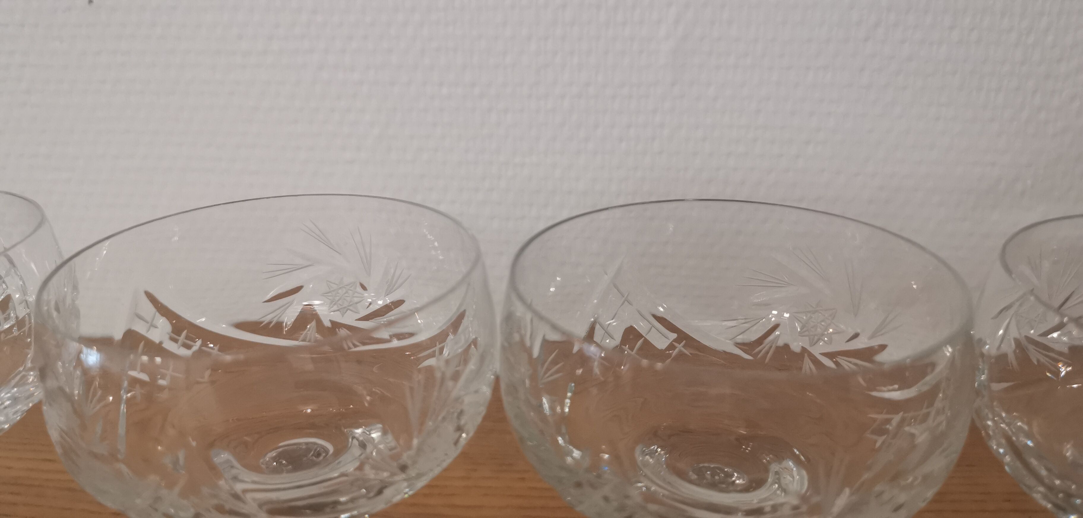 Cut crystal champagne glasses