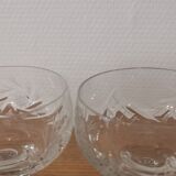 Cut crystal champagne glasses