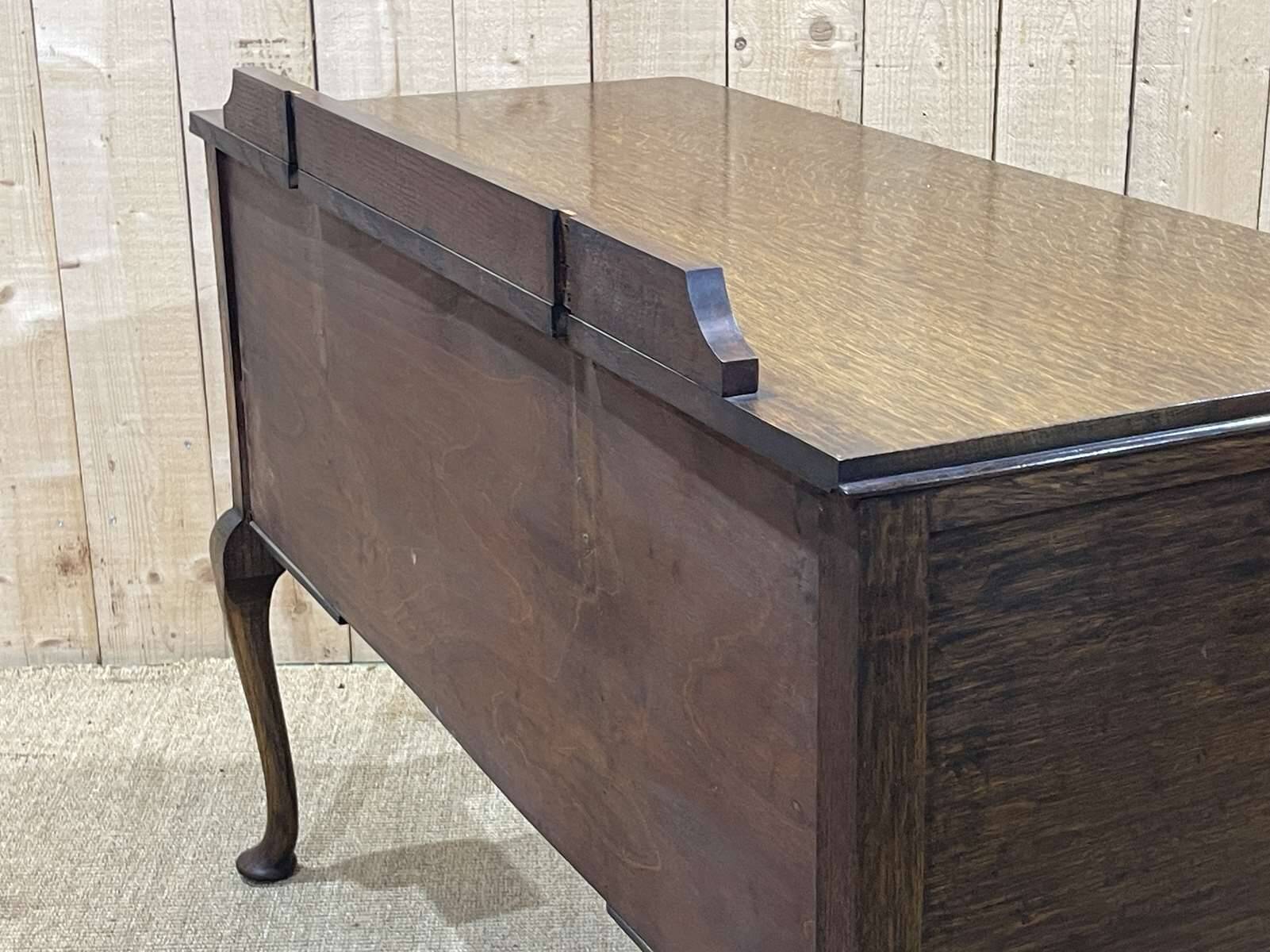 English Chippendale oak desk from the 1930s