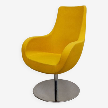 Victoria armchair from Leyform in yellow fabric