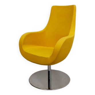 Victoria armchair from Leyform in yellow fabric