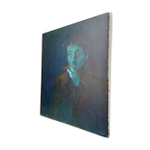 20th Oil School on Canvas Portrait of Man in the Shadows 62 X 50