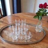 9 tasses à café en verre années 70