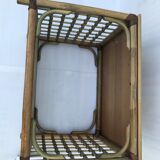 Wicker rattan coffee table 60s-70s
