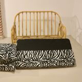 Vintage rattan sofa 2 places year 60