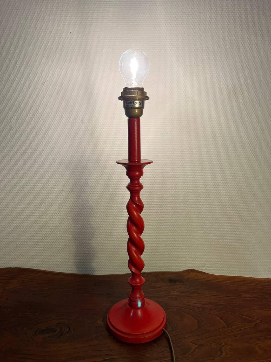 Hubert Olivier turned wooden lamp base