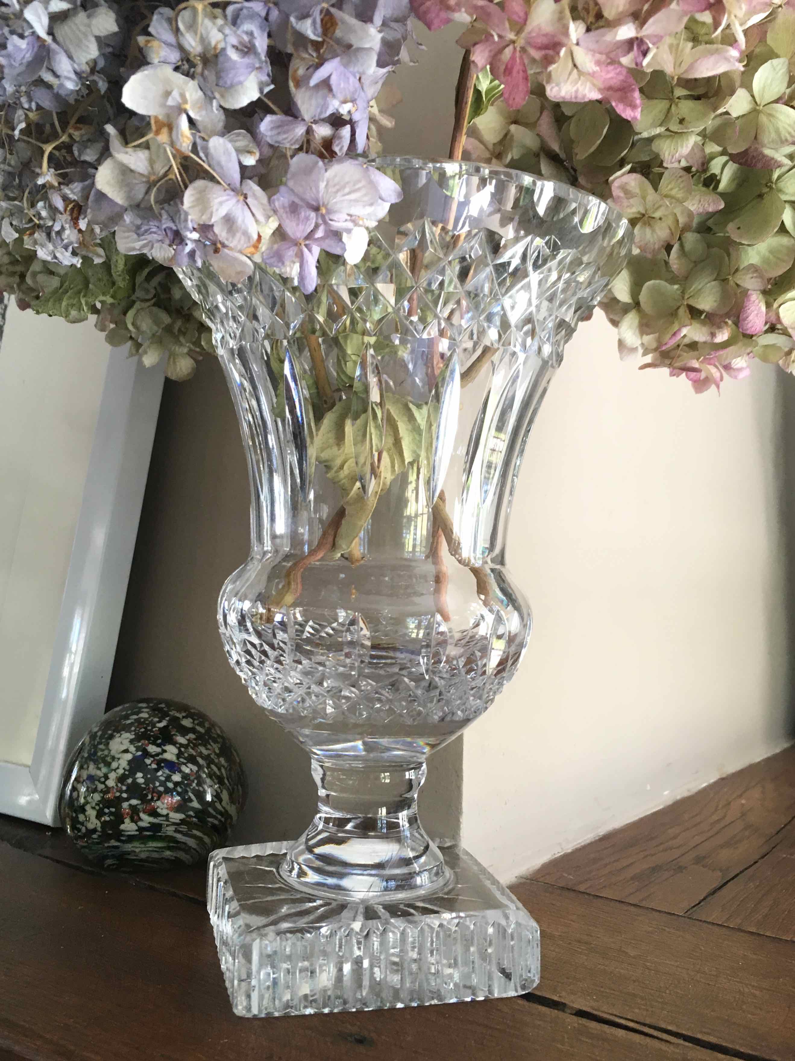 Vase 1960 cut bohemian crystal