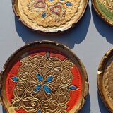 Eight Venetian Florentine coasters