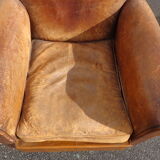 Mustache leather club chair