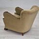 1960s, Danish vintage armchair, furniture velour, dark beech wood.