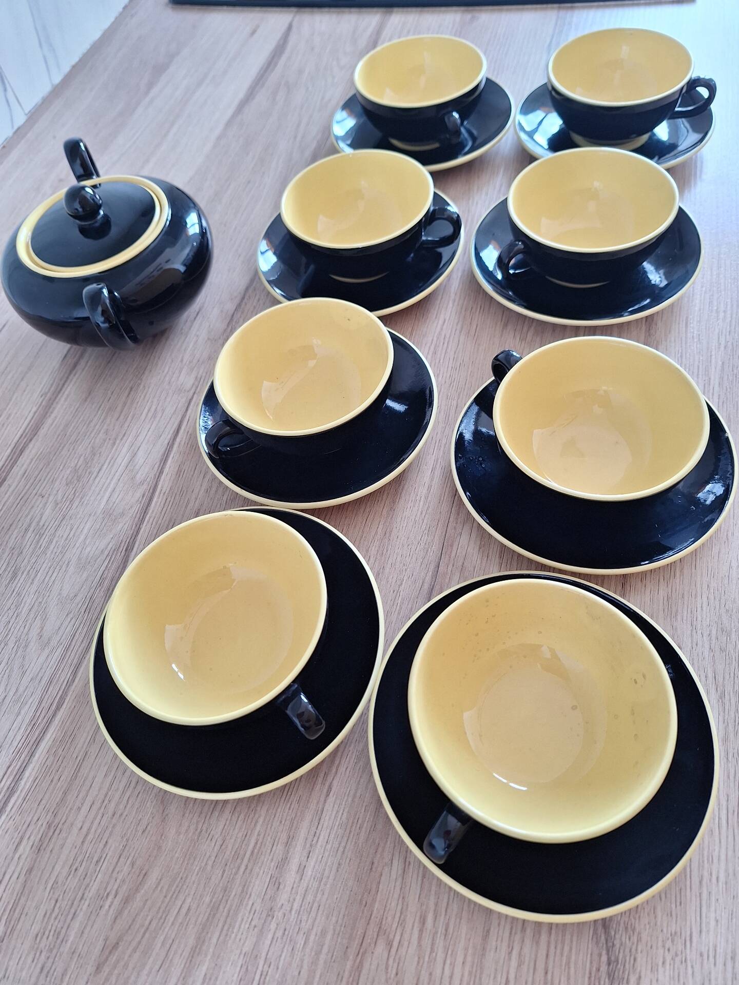 1960s yellow and black coffee service by Villeroy and Boch.