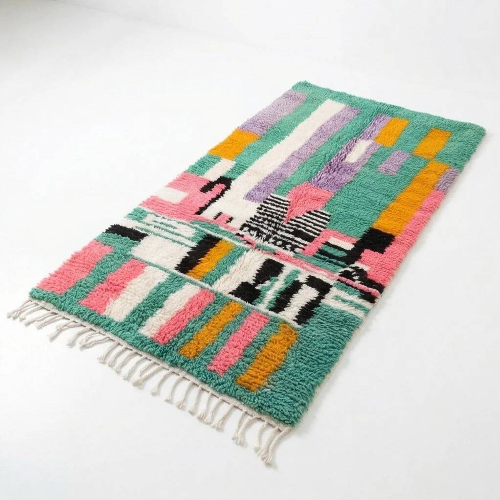 Tapis de couloir Boujad vert 100x275 cm