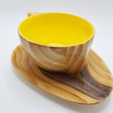 Tasse et soucoupe effet bois
