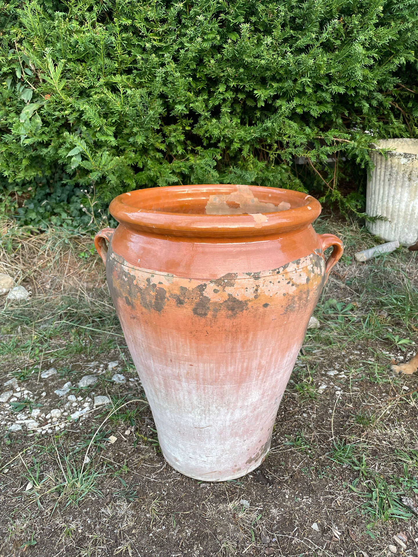 Large ancient jar in glazed terracotta – H. 56 cm