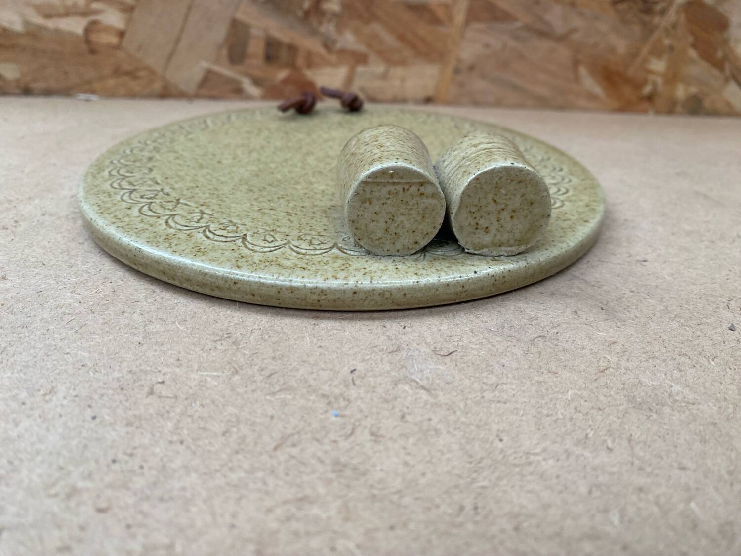 Beige Ceramic Pendant Light Vintage Hanging Decoration #B622