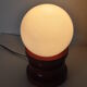 Lampe bois laqué et opaline vintage