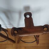 Pair of brutalist high stools