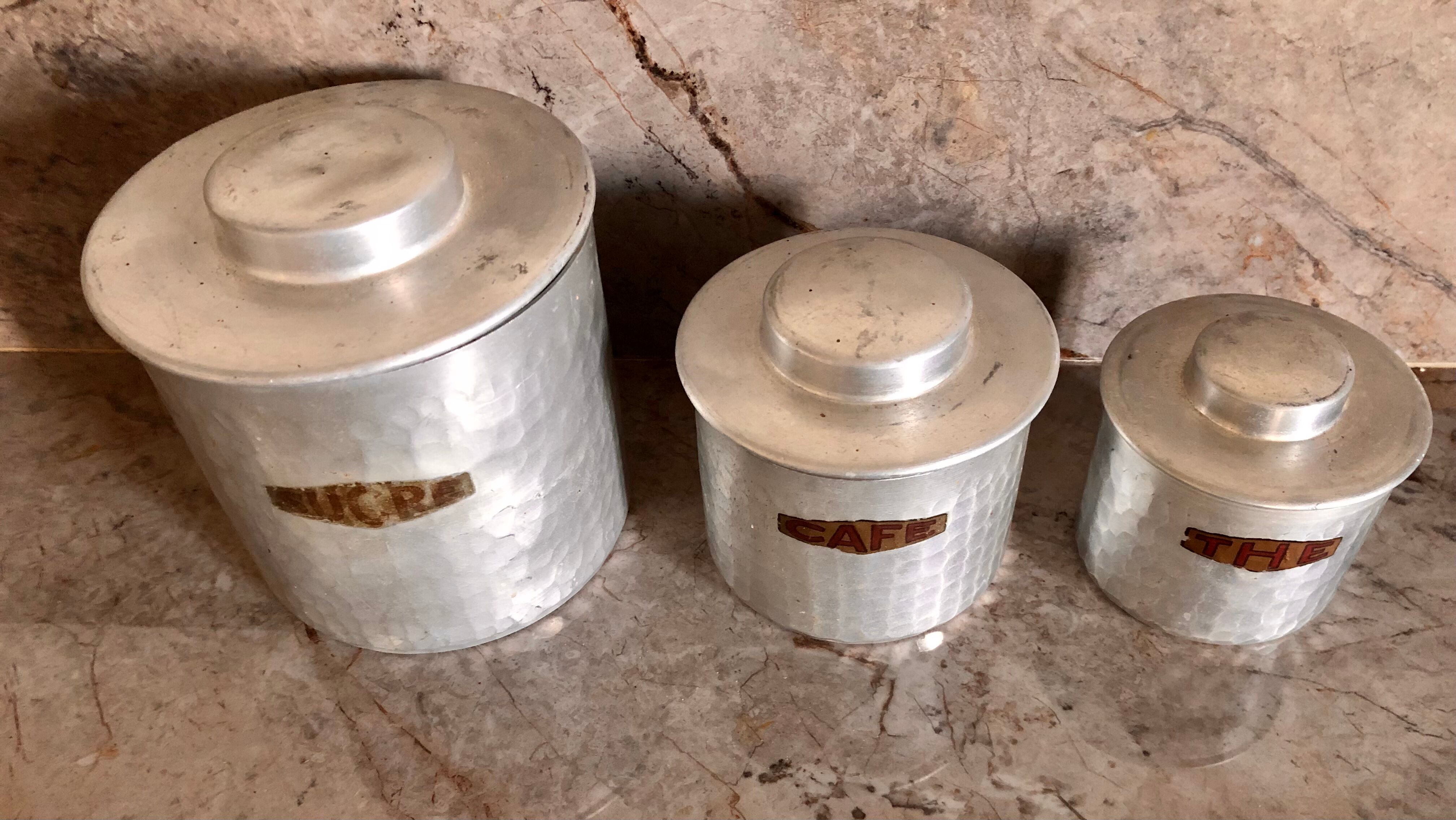 Hammered metal kitchen boxes series