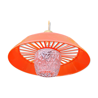 Plastic suspension orange tulip glass space age vintage