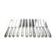 Lot 12 old large silver metal knives Rex covered silver metal floral