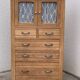 Buffet parisien vitré 1920 bois brut massif