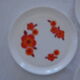 3 flat plates Lotus arcopal france orange diameter 22.5 cm