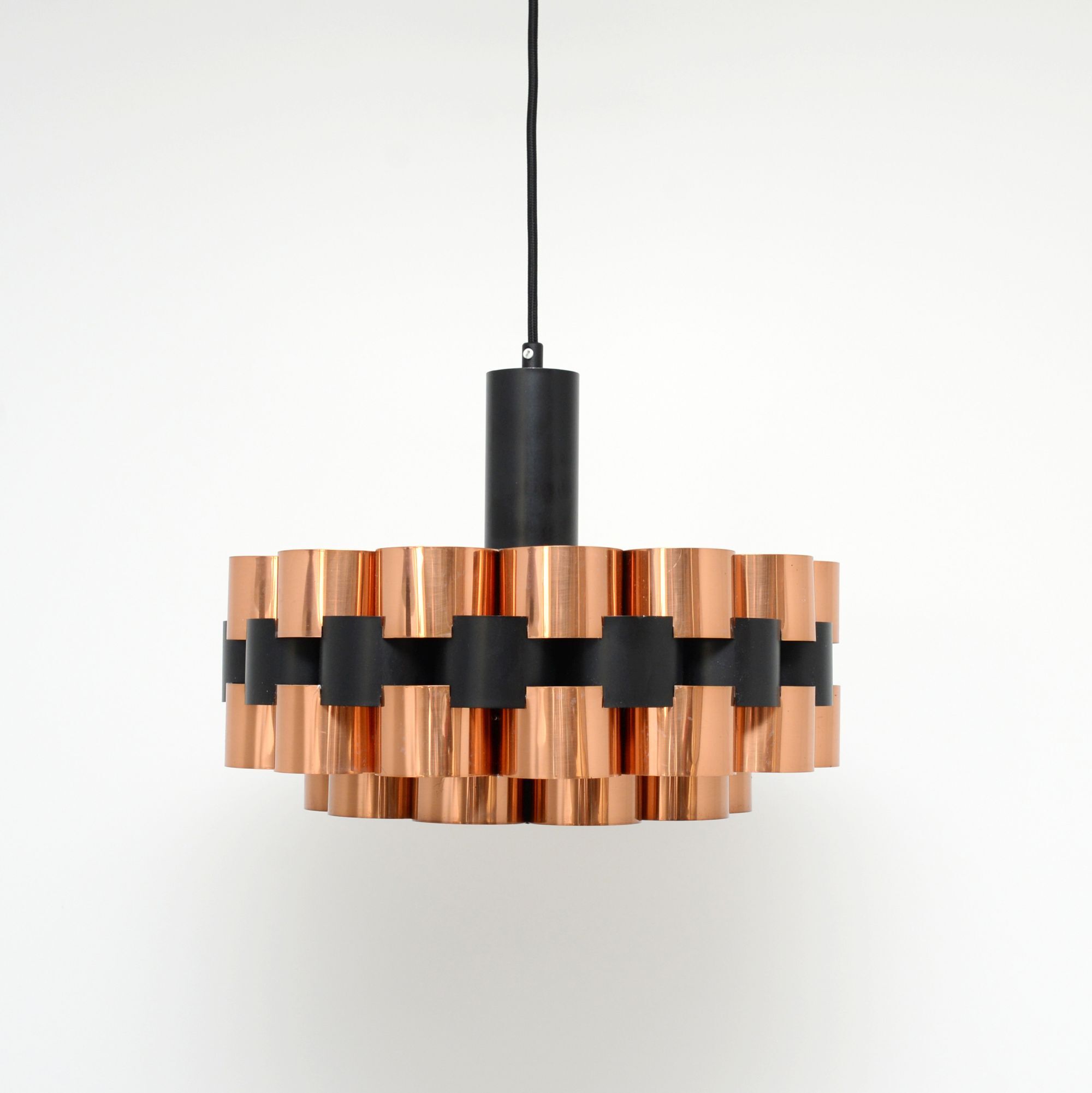Copper lamp by Werner Schou for Coronell Elektro, 1970s
