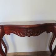 Console with curved legs - mahogany - Louis XV style - carved wood